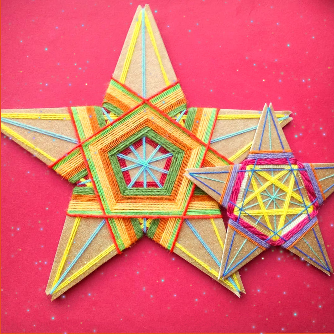 Wow Stars!  String Art kit- Christmas Colours