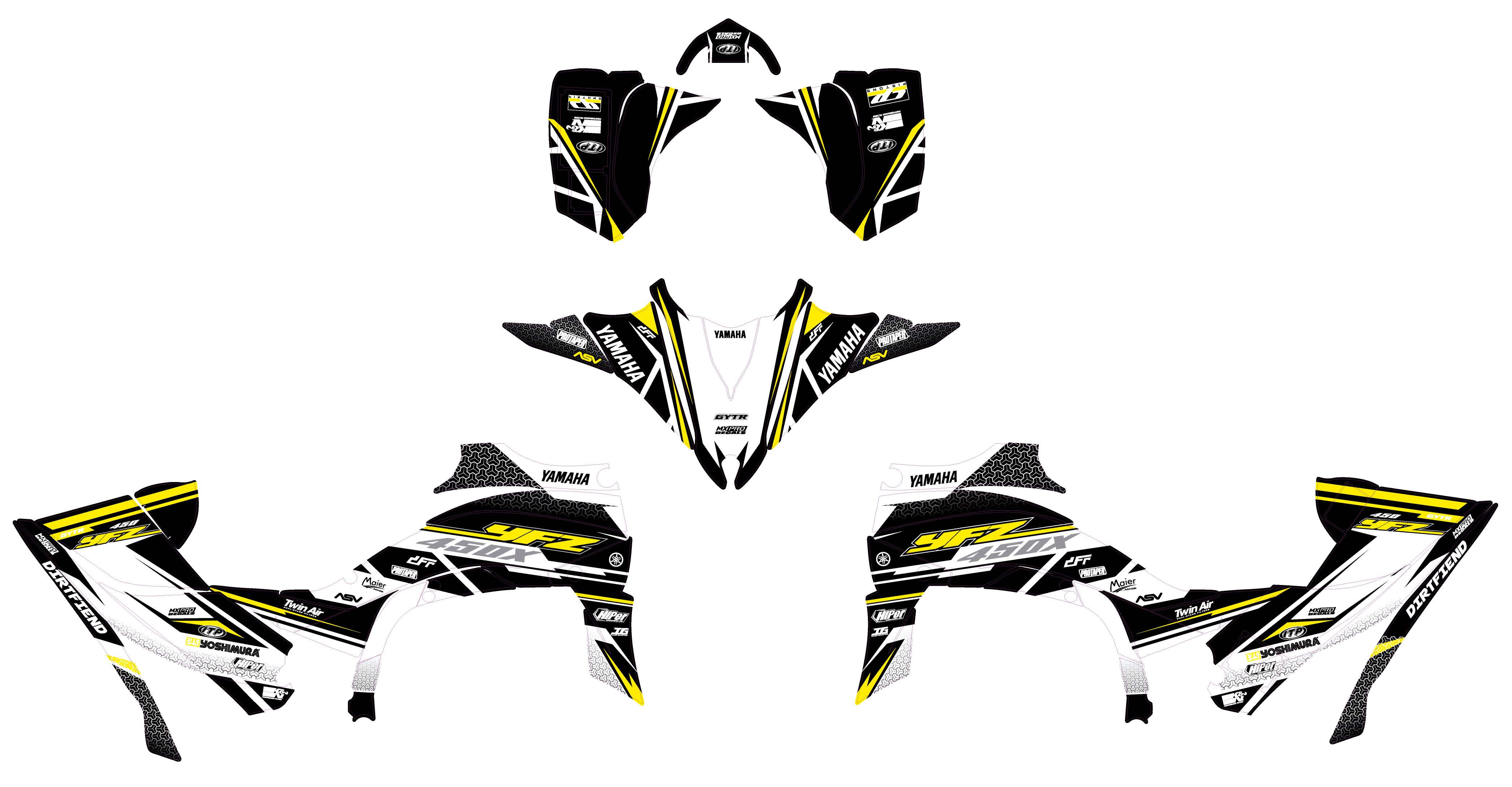 Yamaha YFZ 450R (2014 to 2024) graphic kit