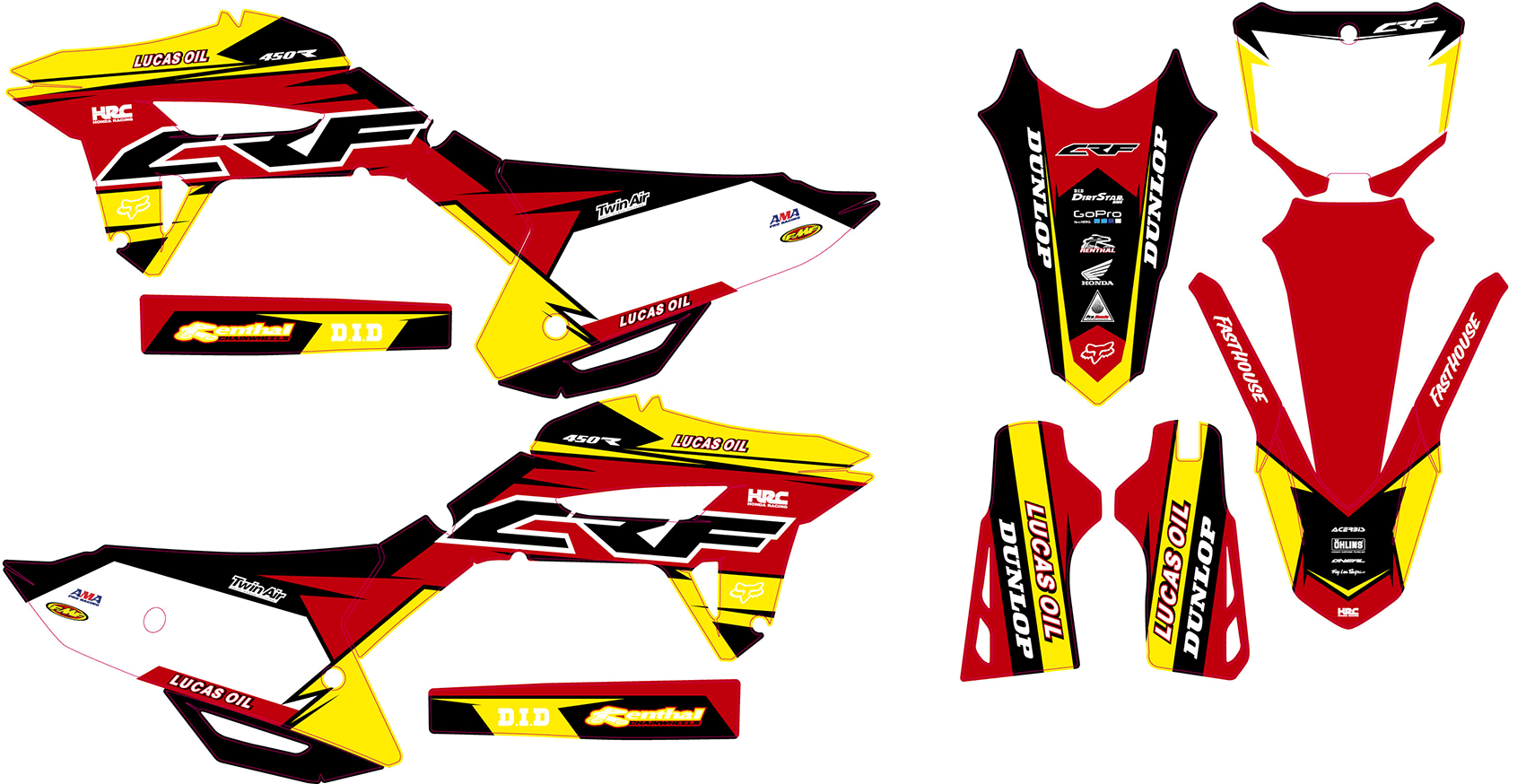 Décalcomanies Graphiques RTECH REVOLUTION Pour Honda CRF 250R/450R 2021-2024