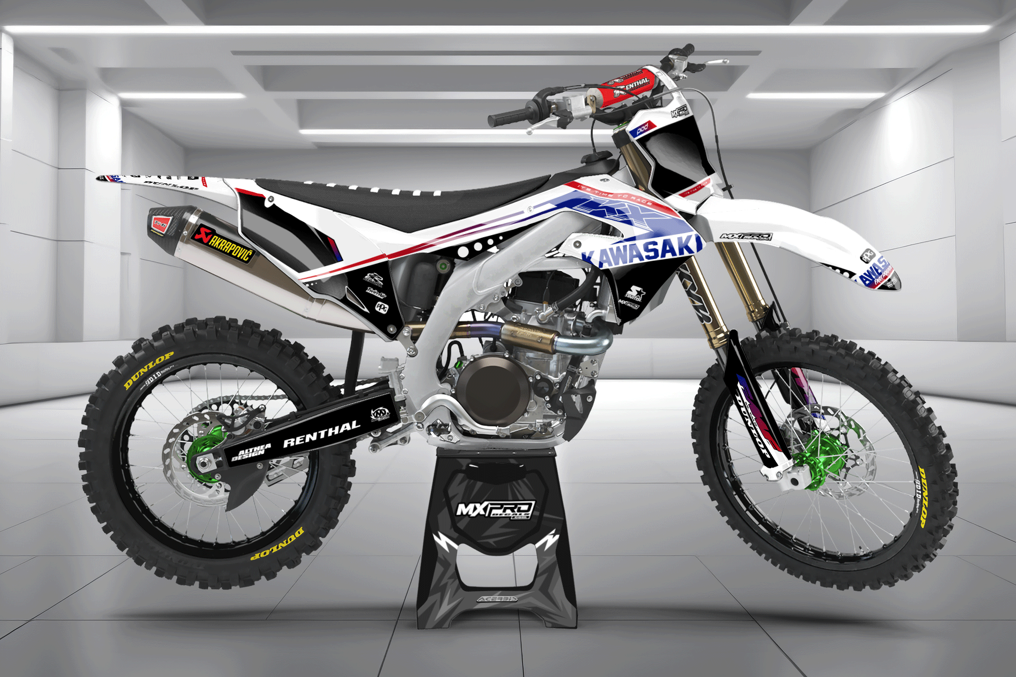 Kawasaki KX450F KX250F Dirt Bike with Graphic Kits - MxProDecals