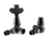 Thumbnail: Calgary TRV Wooden Head - Corner Black Nickel Traditional Radiator Valves