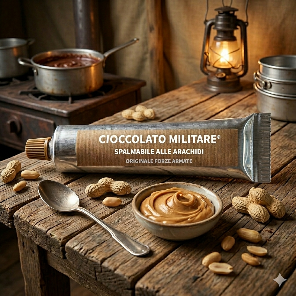Primo piano di tubetti metallici con creme spalmabili di arachidi e nocciole