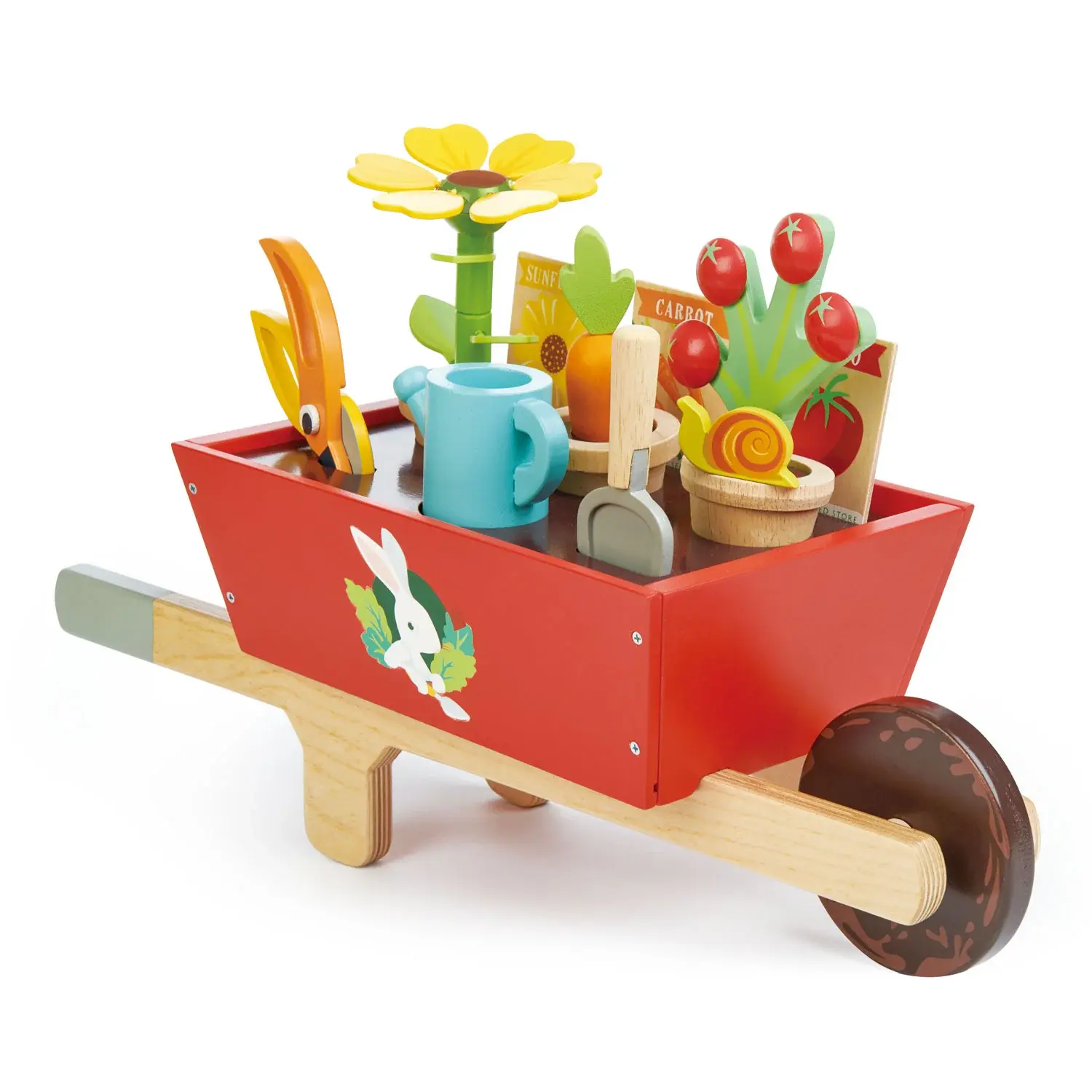 Wooden Wheelbarrow Set