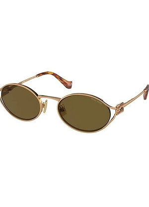 Miu Miu MU 52YS 7OE-01T Oval Shape Gold Coffe
