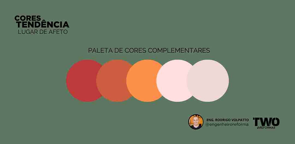 Paleta de cores complementares sugeridas para combinar com a cor Verde Jade.