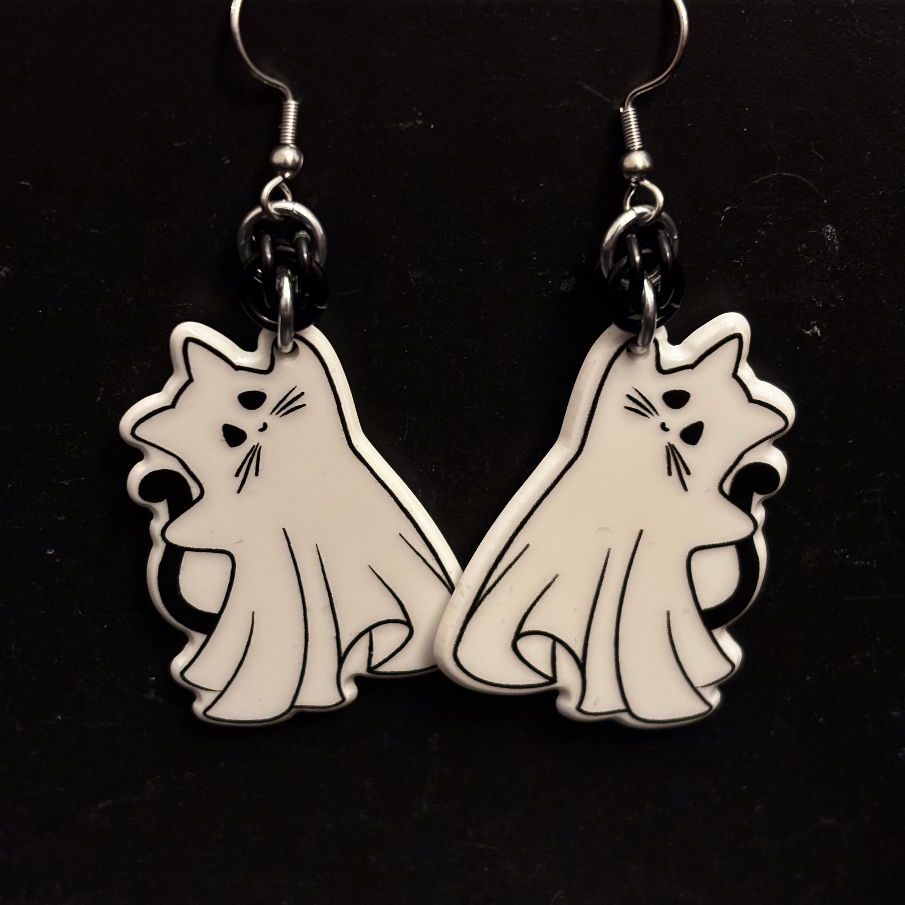 Cute Cat Ghost Earrings