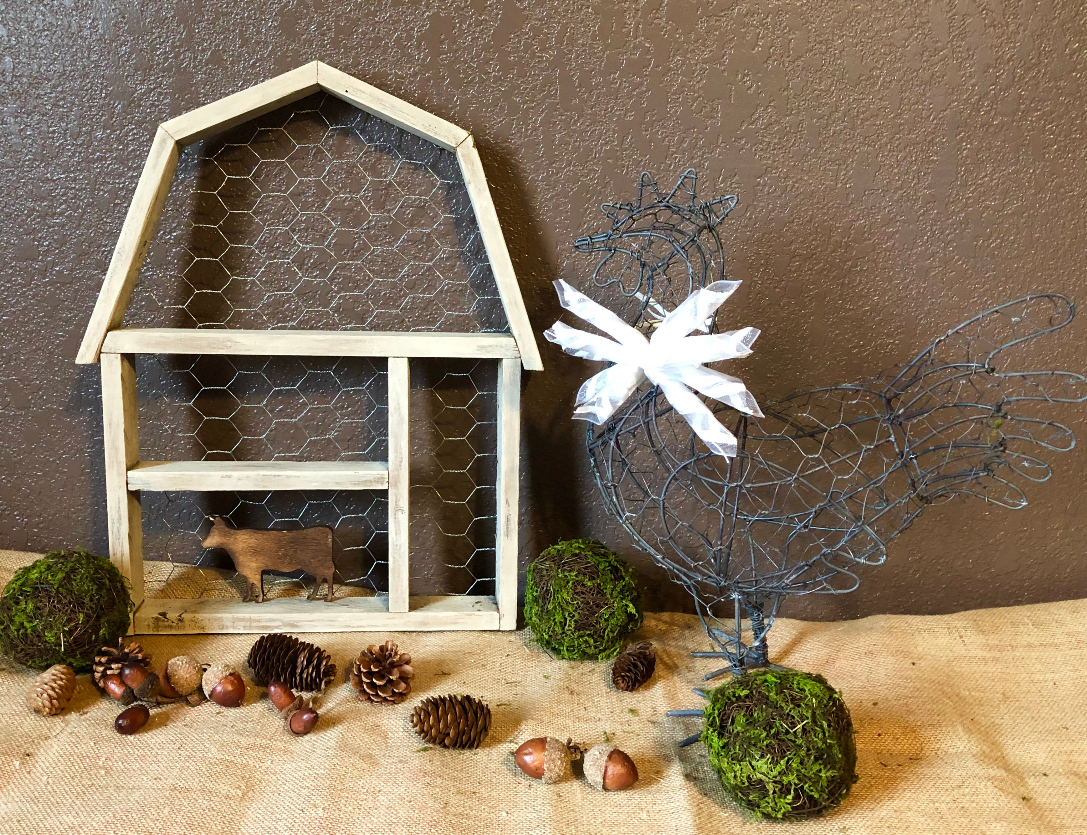 Barn with chicken wire on back