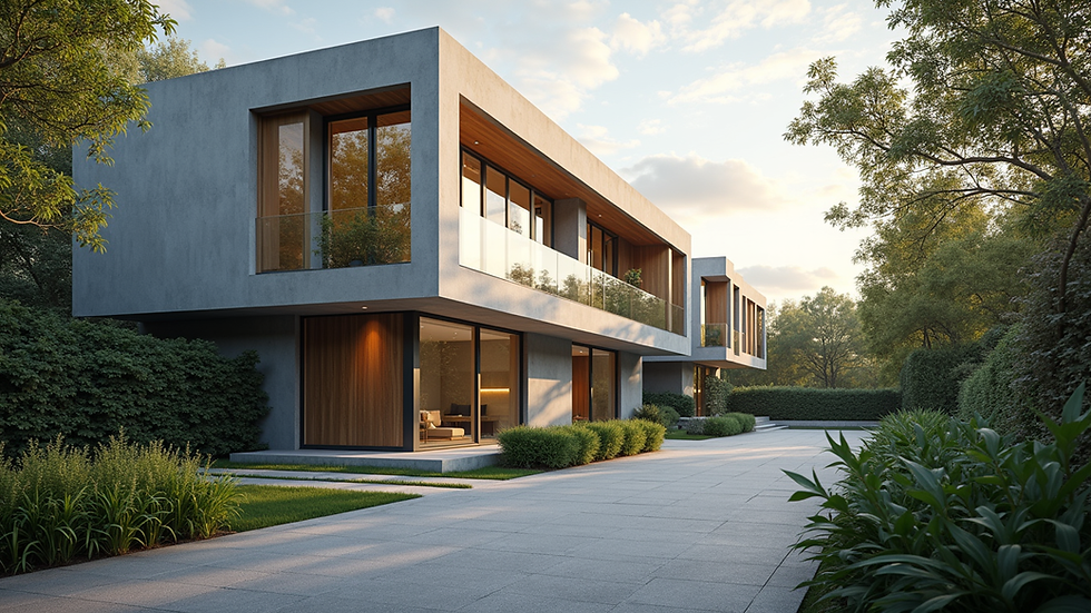 Eye-level view of a modern residential property