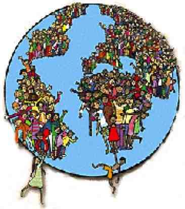 Distribución de la población en el mundo