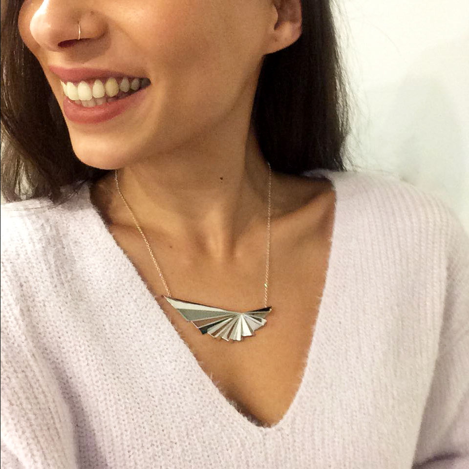 Thumbnail: Folds Minimal Necklace With zirgons