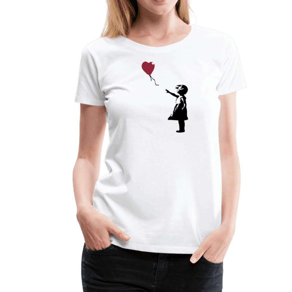 Thumbnail: Banksy the Girl With a Red Balloon Artwork T-Shirt