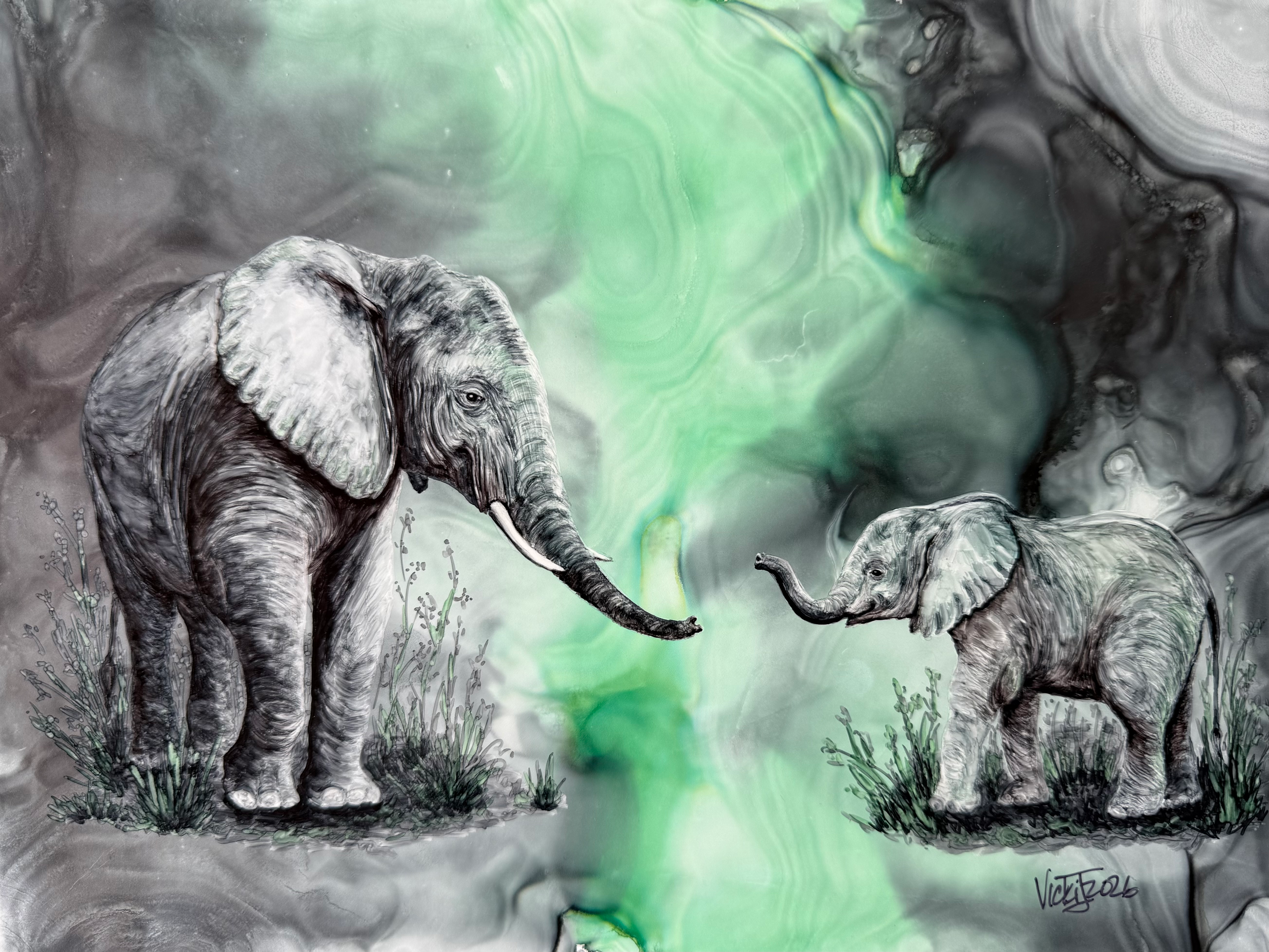 I'm Right Here! – Elephant Fine Art Print