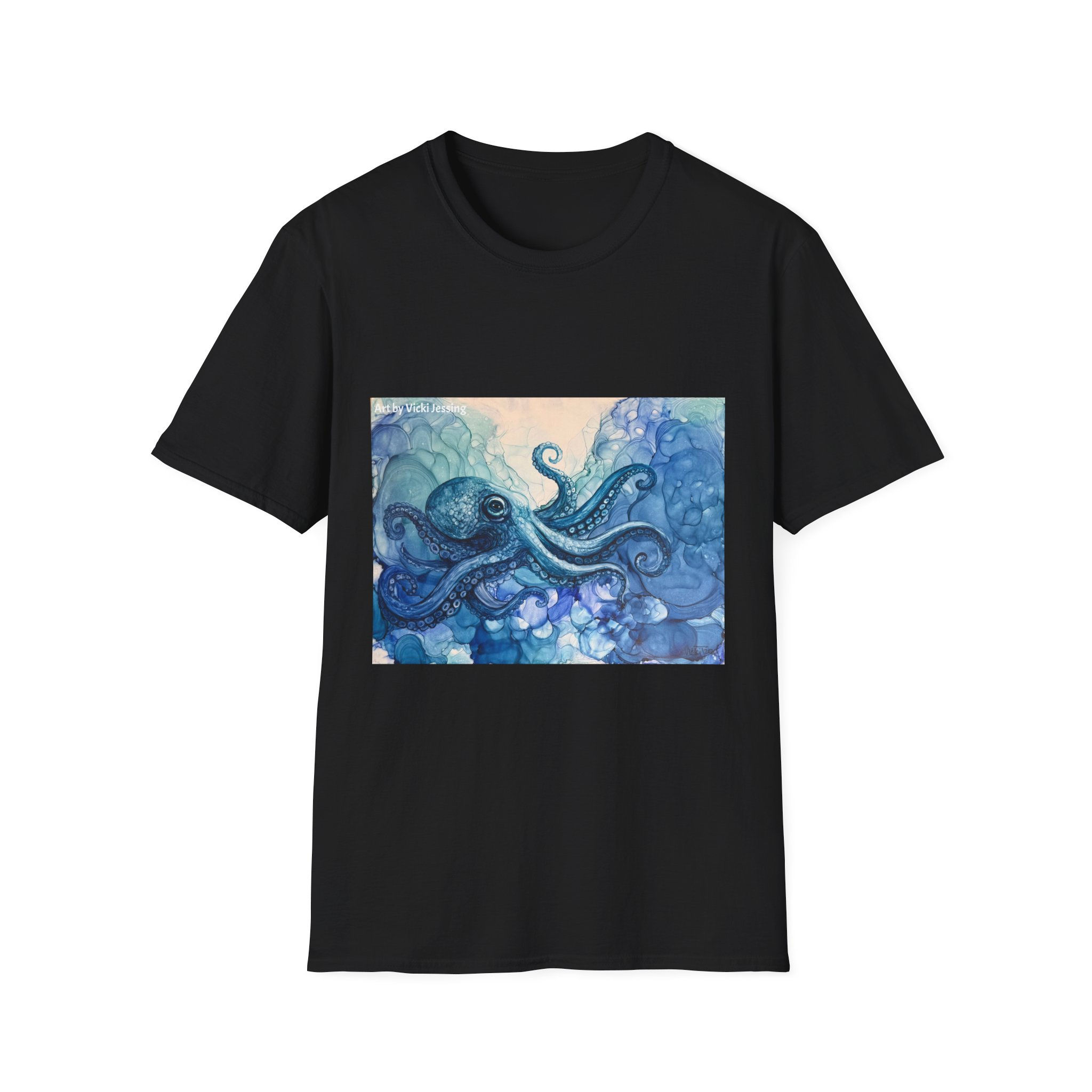 Octopus Alcohol Ink T-Shirt — Underwater Marine Art Tee