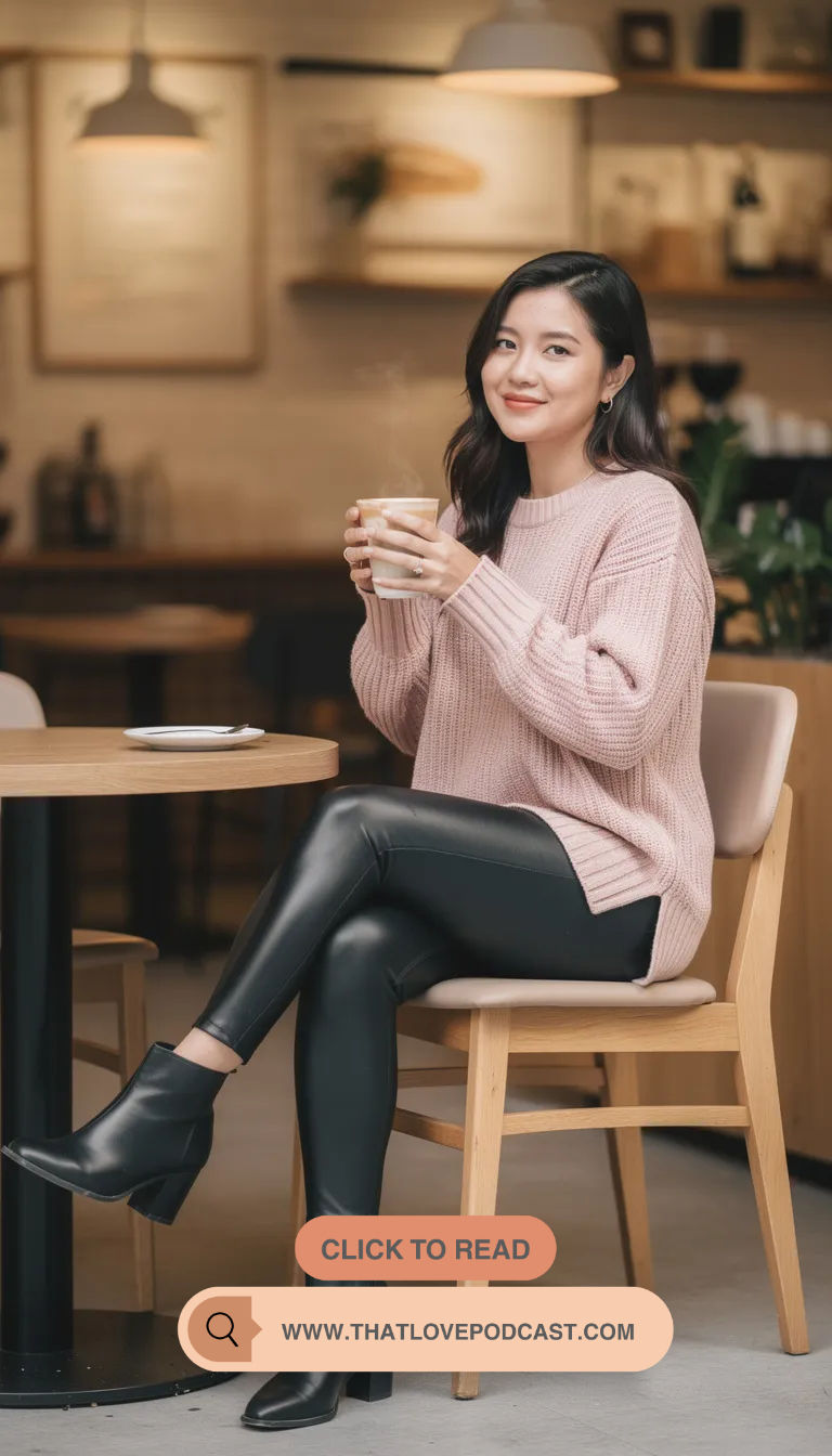 The Cozy Coffee Date: Oversized Sweater and Leather Leggings