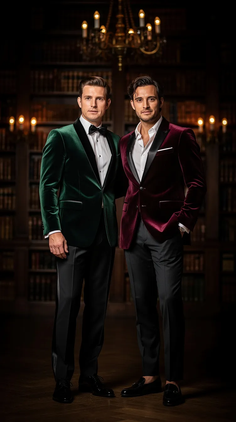 The Coordinated Velvet Tuxedos