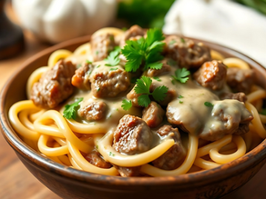 Slow Cooker Creamy Garlic Beef Pasta: A Comforting and Easy Meal