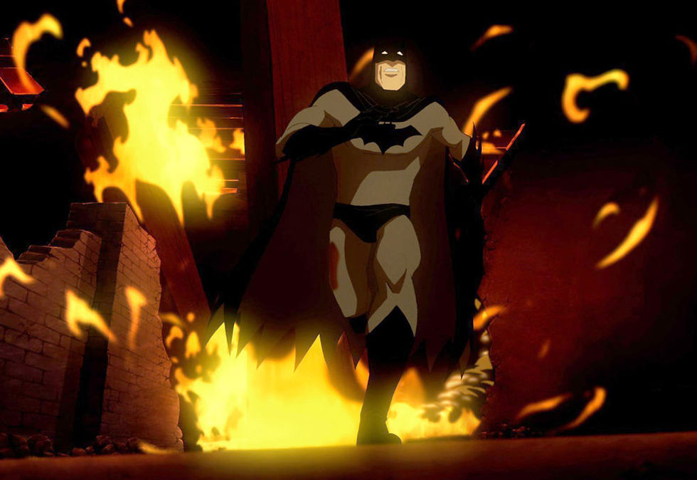 Batman animation artwork accompanying the section on Batman: Year One (2011).