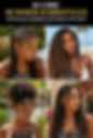 Poster titled 10 Chic Summer Hairstyles for Black Women shows four styles: cornrows, boho braids, high puff, passion twists.