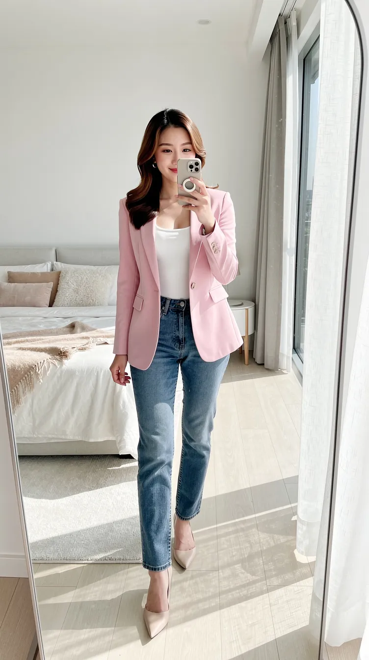 The Statement Pastel Pink Blazer Look