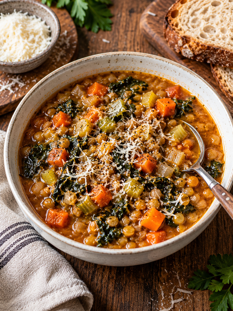 Chunky Lentil and Vegetable Soup – An Easy Pantry-Friendly Dinner