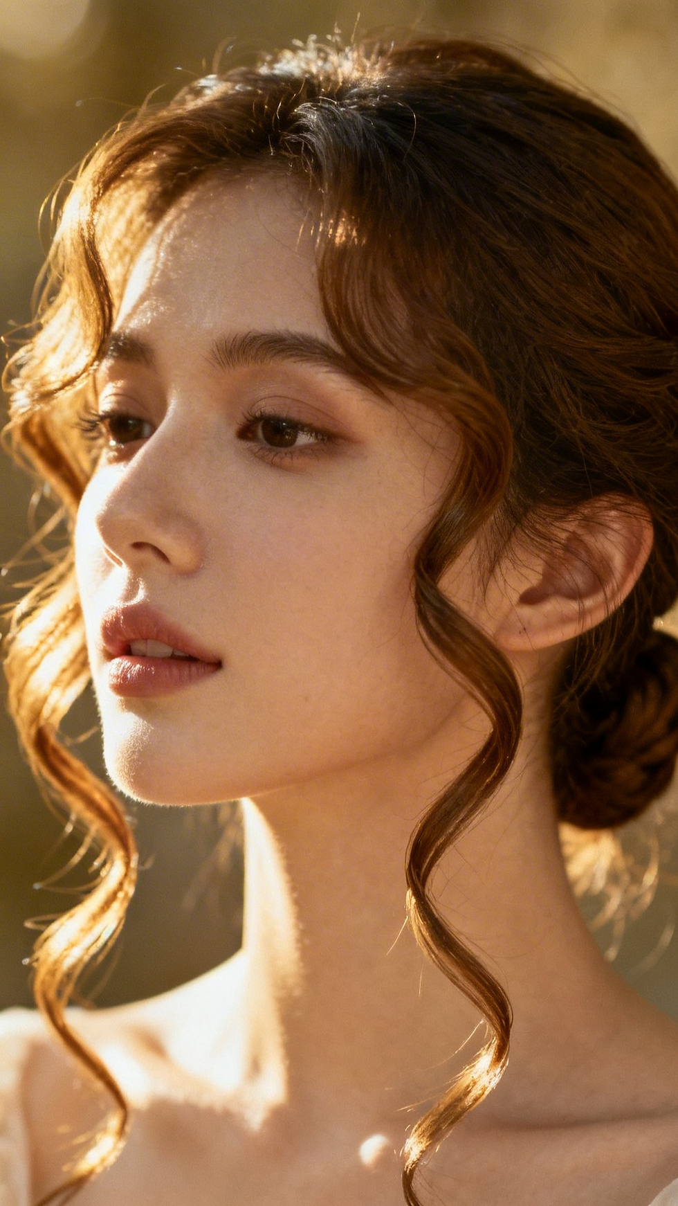 The Low Bun with Face-Framing Tendrils