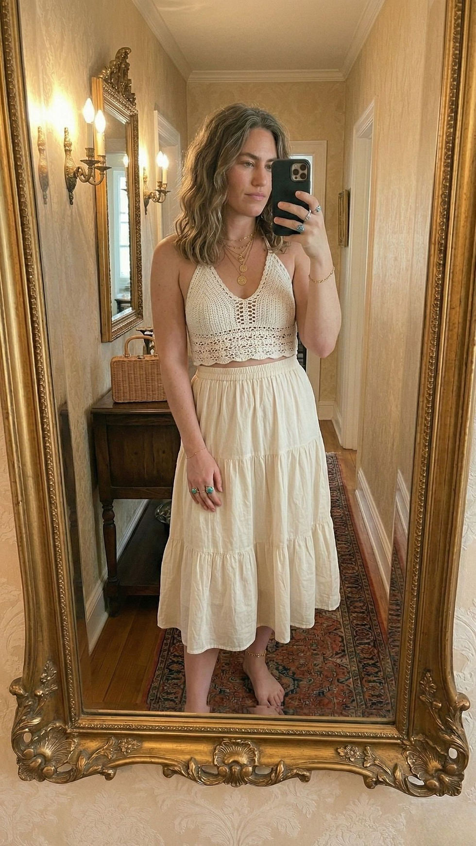 Flowy Skirt + Crochet Crop Top (For Maximum Boho Energy)