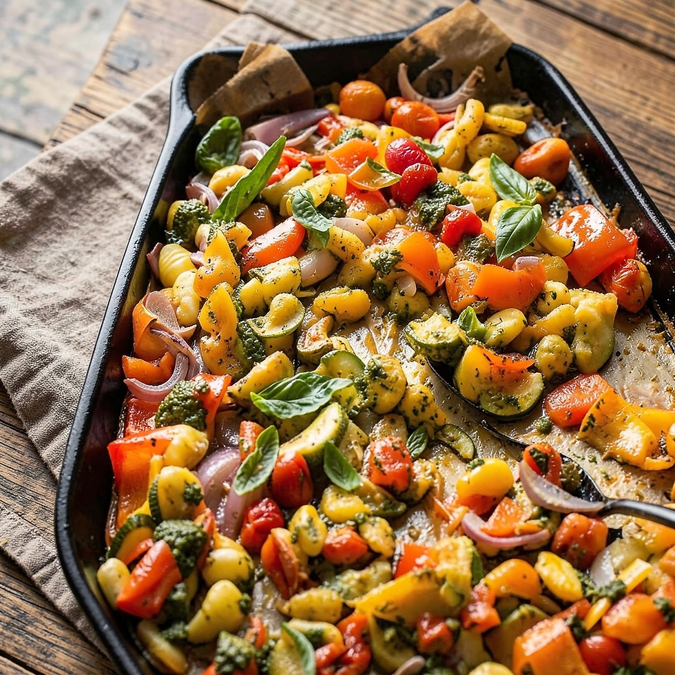 Easy Sheet Pan Pesto Gnocchi with Roasted Veggies