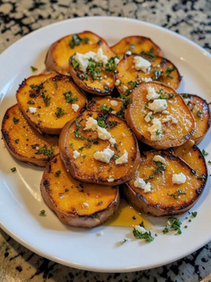 Roasted Sweet Potato Rounds with Honey & Feta