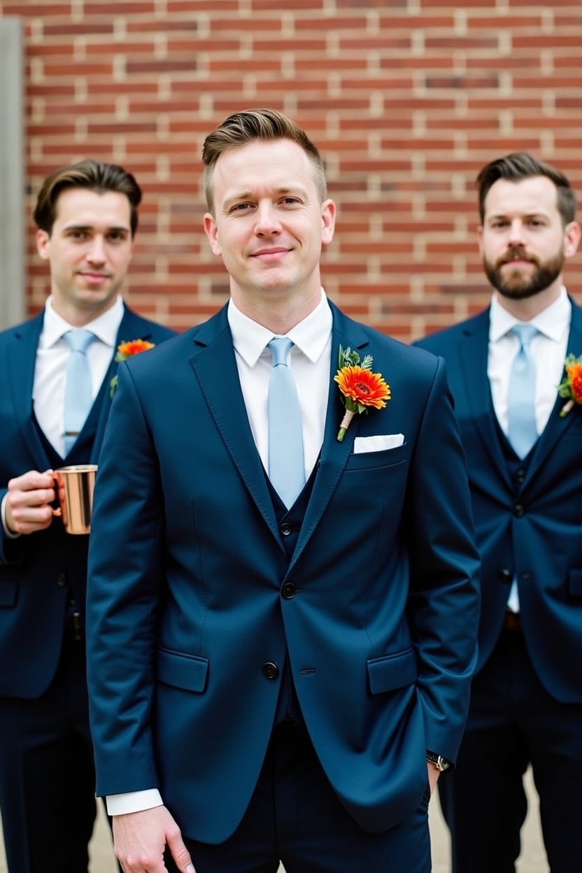 Navy Blue, Burnt Orange & Copper: Modern & Bold