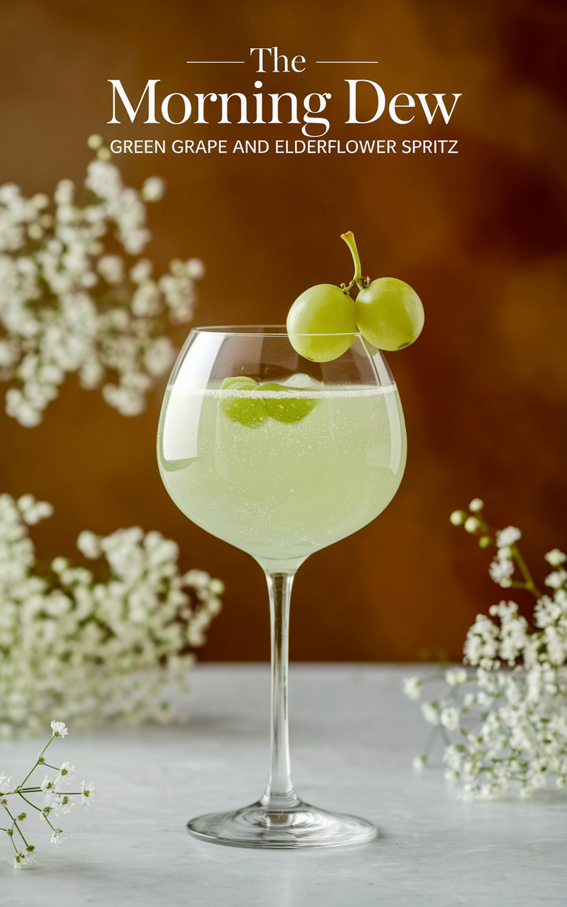The 'Morning Dew' Green Grape and Elderflower Spritz