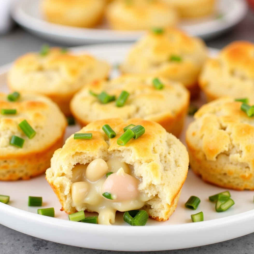 Cozy Chicken-Pot-Pie Bites with Biscuits