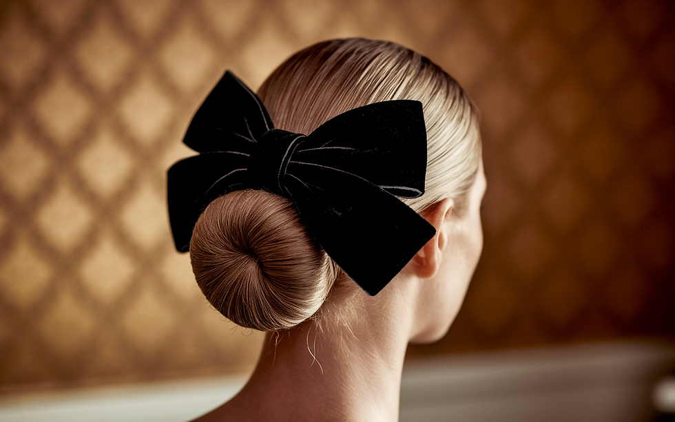 The Velvet Bow-Adorned Chignon