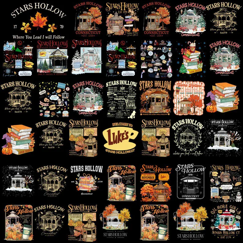 Stars Hollow PNG Bundle – Gilmore Girls Inspired Digital Download Clipart, Luke’