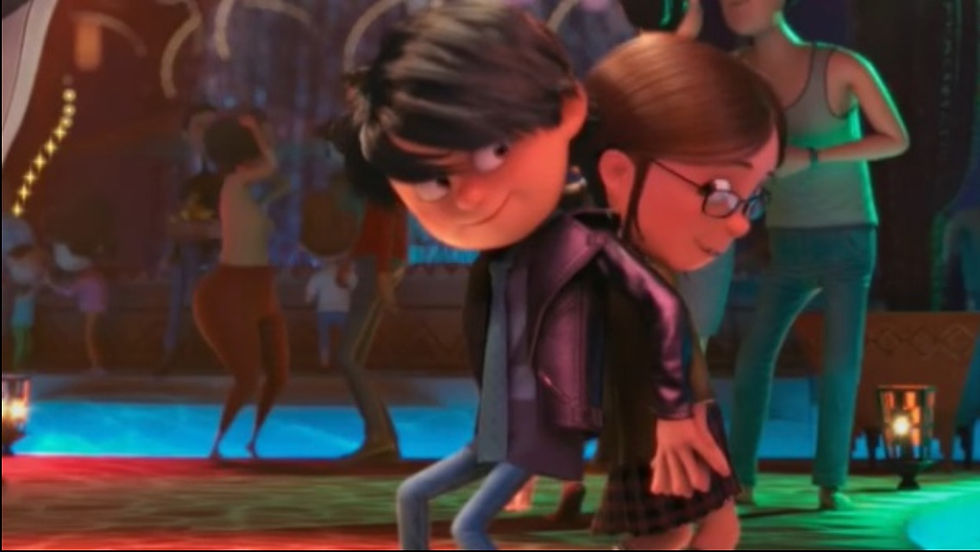 Margo dances with Antonio at Eduardo's party.