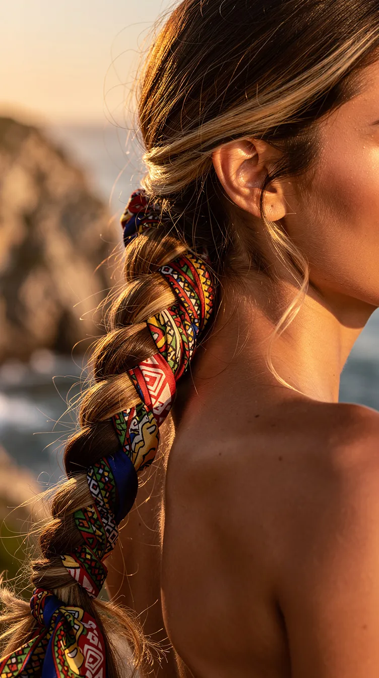 Scarf-Woven Fishtail Braid