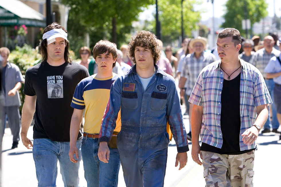 Bill Hader, Jorma Taccone, Andy Samberg, and Danny McBride in Hot Rod.