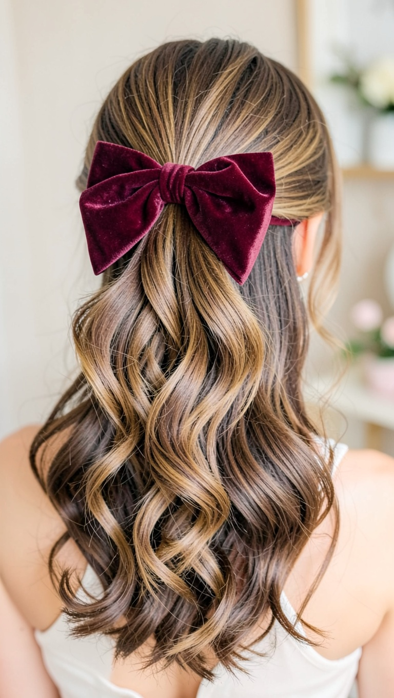 The Velvet Bow Half-Updo