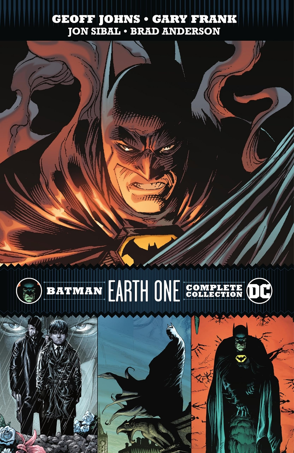 Batman comics artwork accompanying the section on Batman: Earth One.