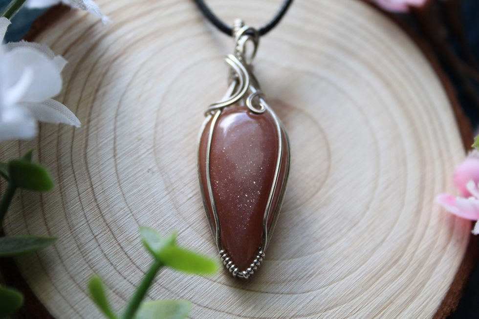Peach Moonstone Sterling Pendant