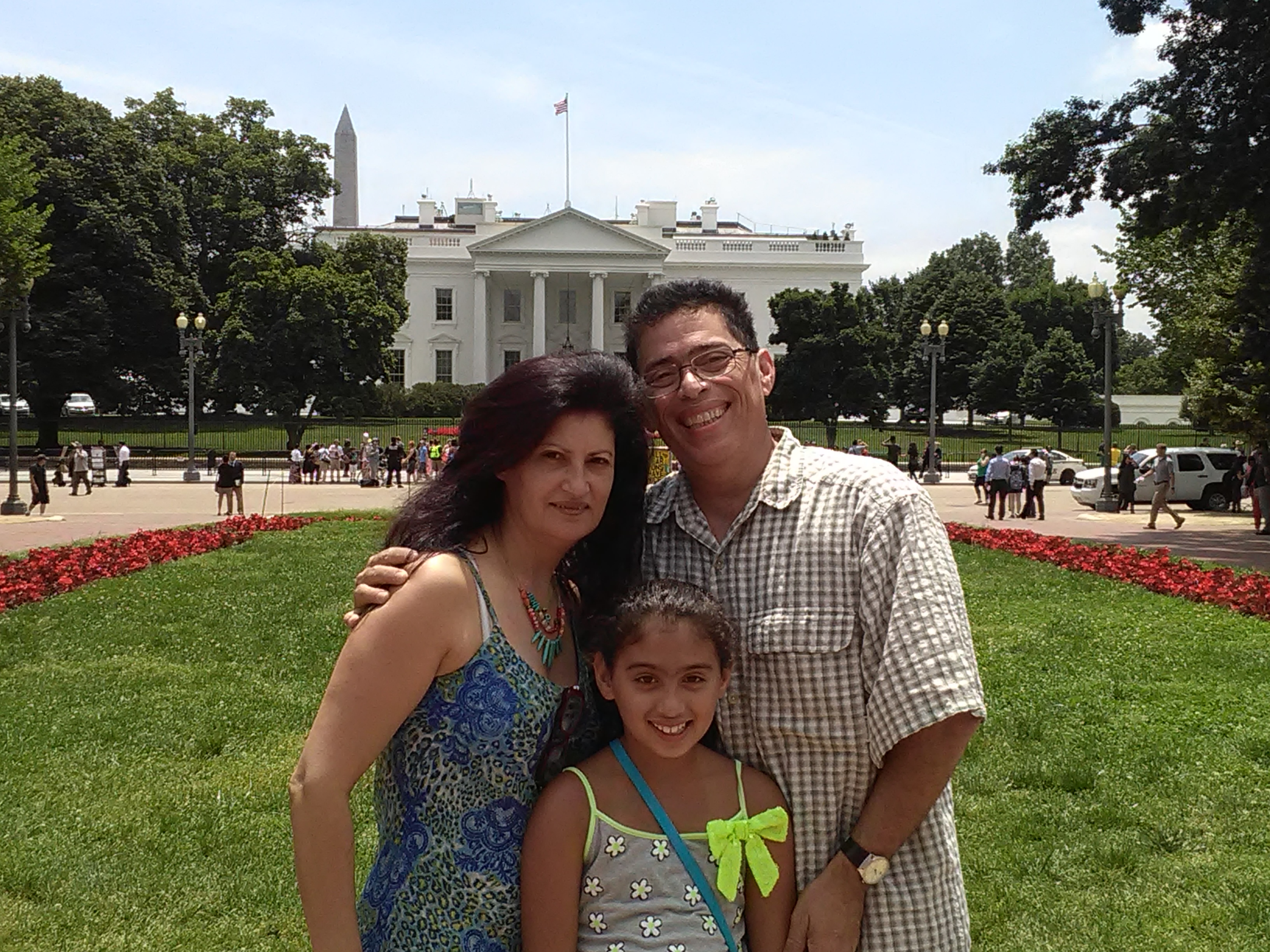 with Assia and Sophia at the White House