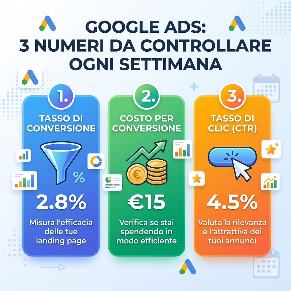 3 Semplici Indicatori da Controllare Ogni Settimana nel Tuo Account Google Ads