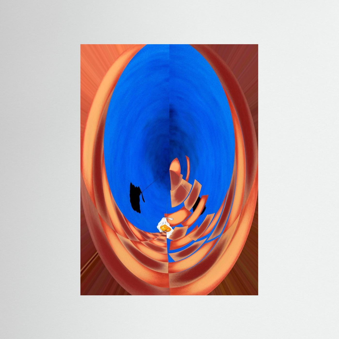 - Digital Disrupted Egg Path On Blue