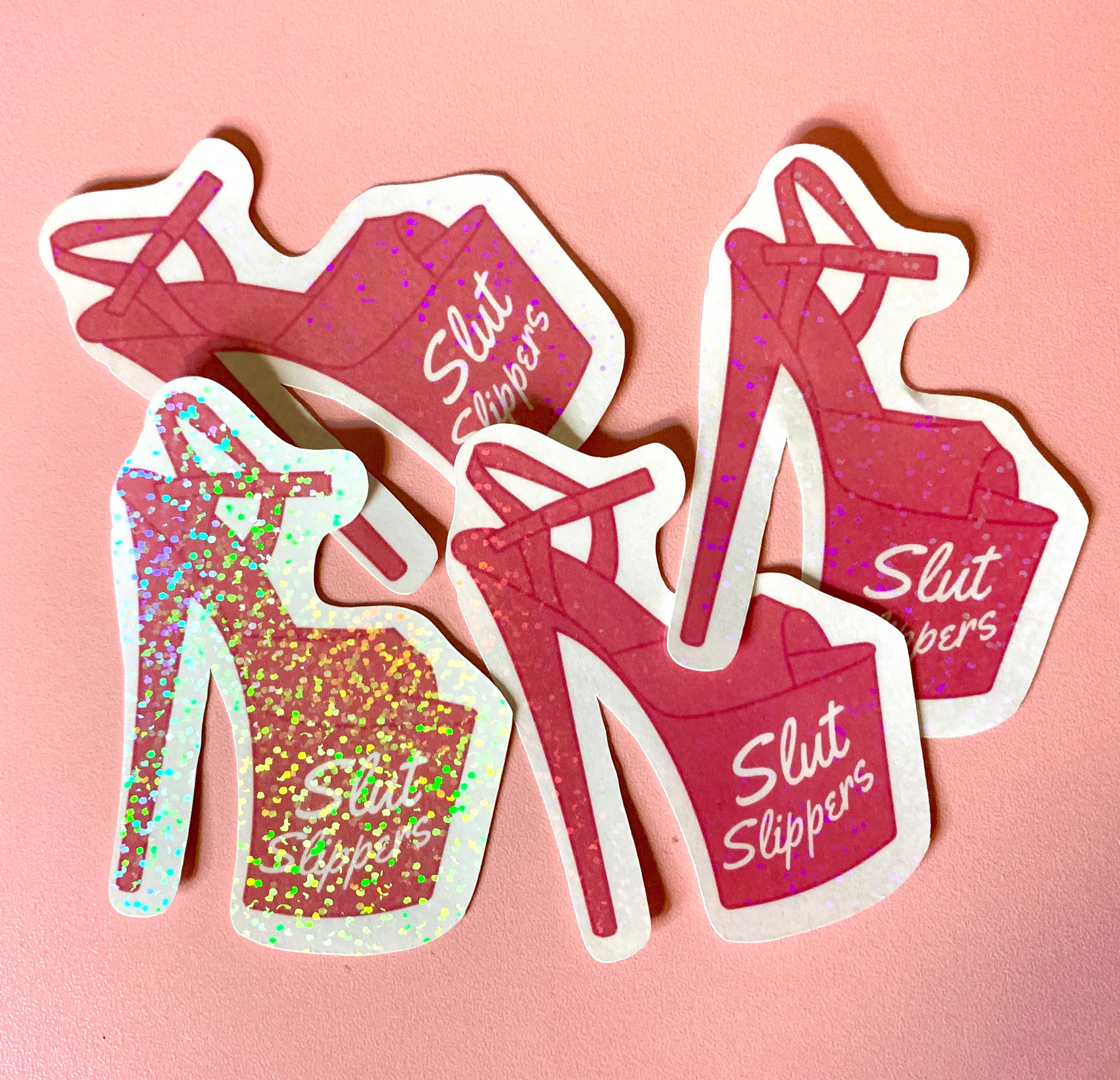 Holographic Slut Slippers 