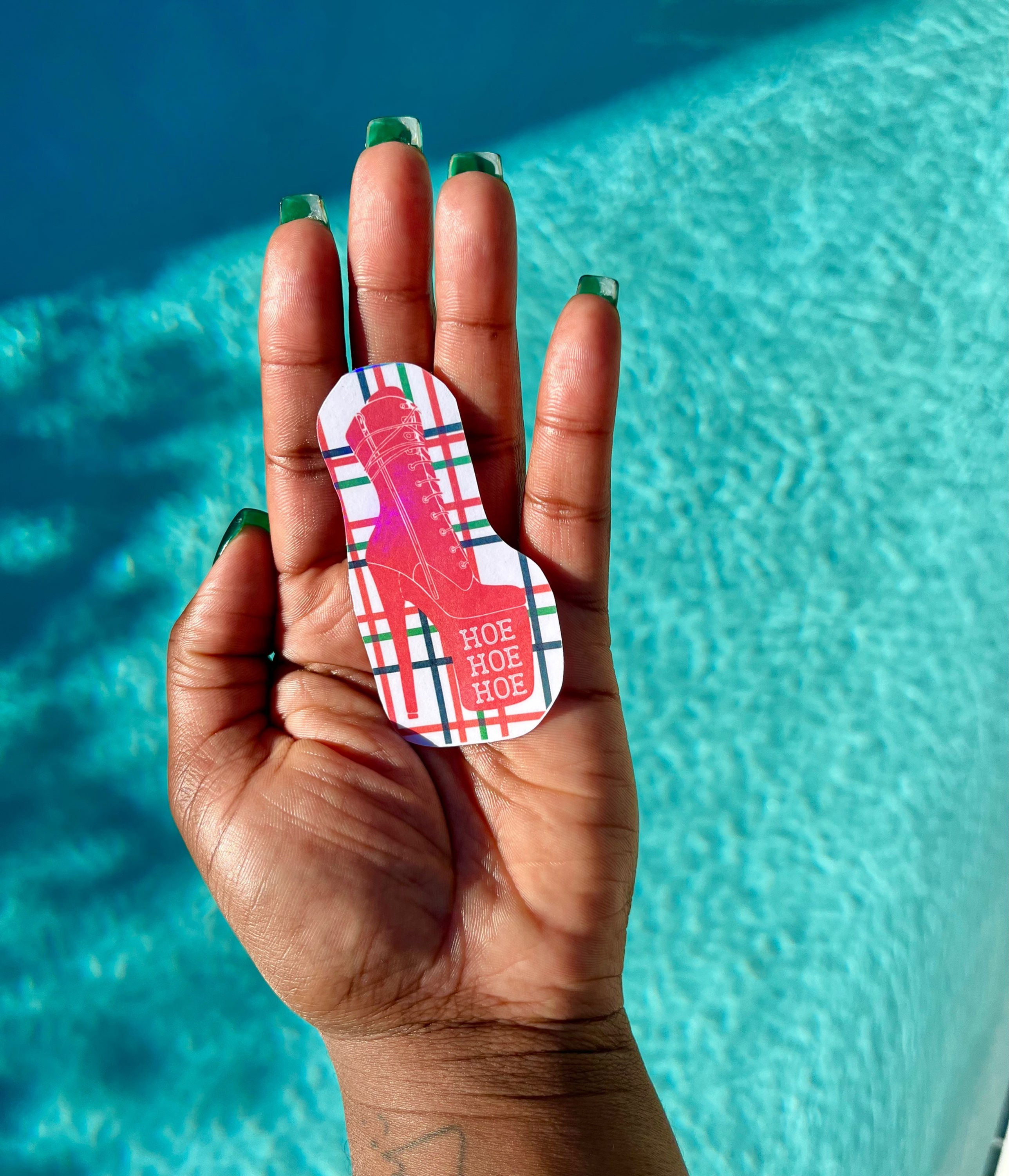 Holographic Holiday Heels Sticker