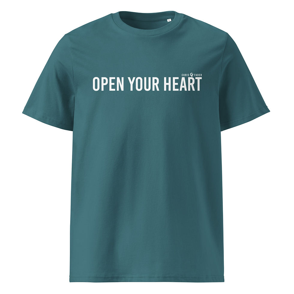 OPEN YOUR HEART Unisex T-Shirt, 100% Bio-Baumwolle