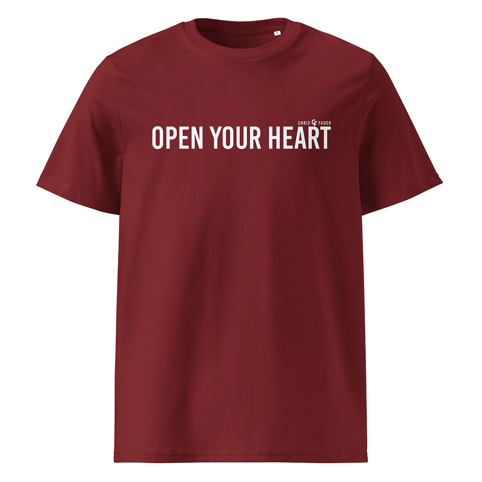 Miniaturbild: OPEN YOUR HEART Unisex T-Shirt, 100% Bio-Baumwolle