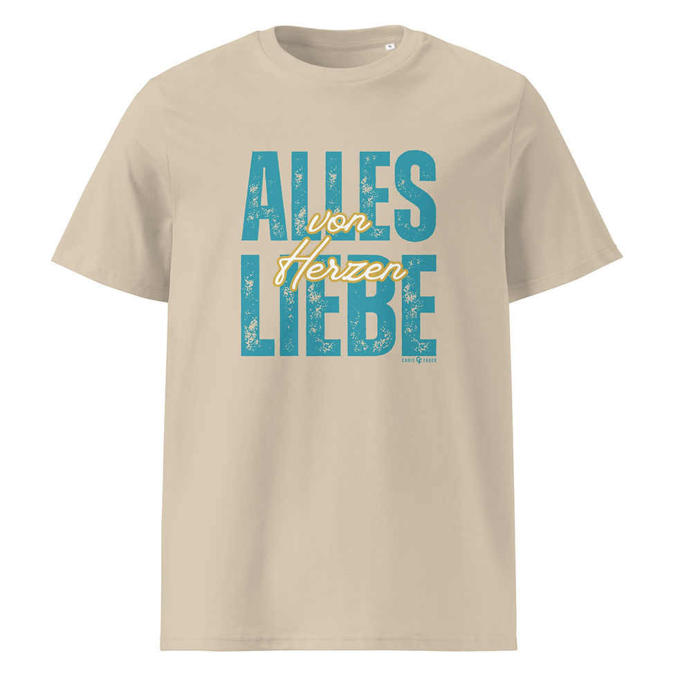 Miniaturbild: "ALLES LIEBE von Herzen" Unisex T-Shirt, 100% Bio-Baumwolle