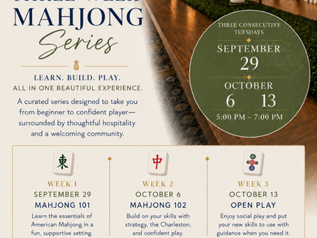 Three evenings. Eight guests. Cocktails, charcuterie, connection—and Mahjong.