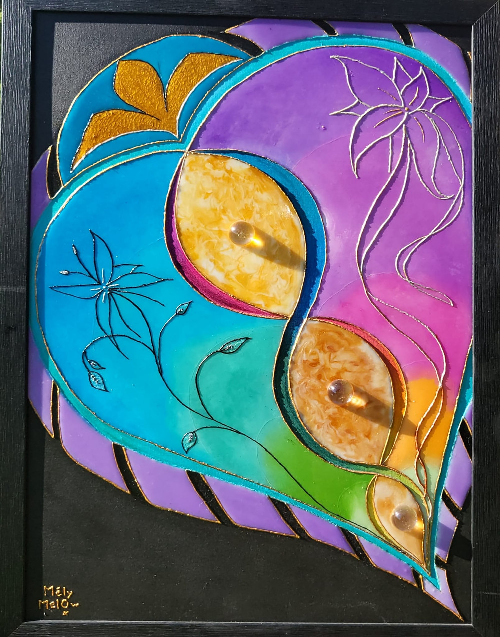 tableau mely melow artiste peintre peinture abstraite acrylique coeur