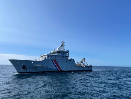 We are being hailed by the coastguard on our way to Guernsey!